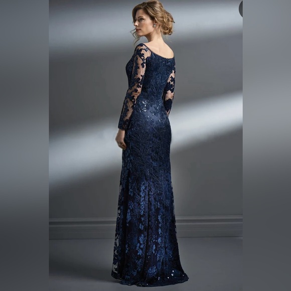 Tadashi Shoji Long Sleeve Off the Shoulder LaceMother of the Bride